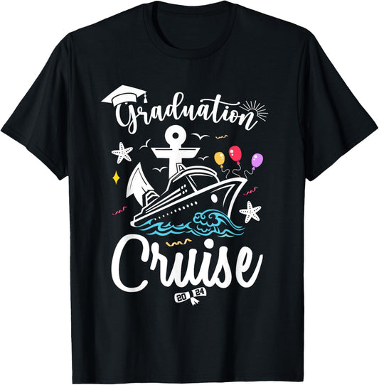 Graduation Cruise 2024 Summer Senior Grad Cruise 2024 Trip Men Women Girls Kids T-Shirt - T-Shirt | Black
