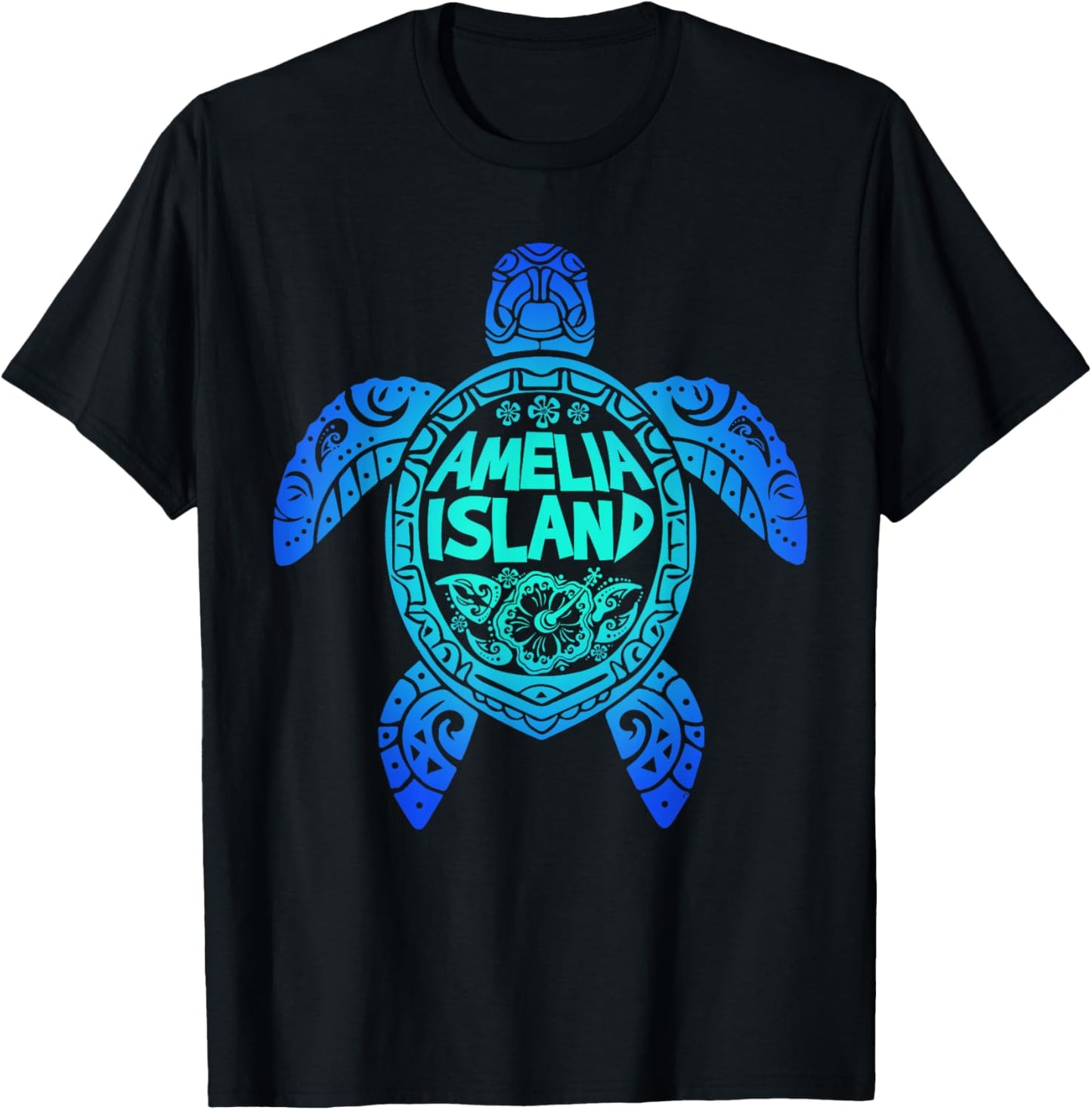 Amelia Island Tribal Sea Turtle Florida Summer Vacation 2025 T-Shirt - T-Shirt | Black