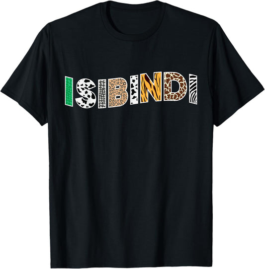 Isibindi Courage Wavy Animal Skin Print Design for School T-Shirt - T-Shirt | Black