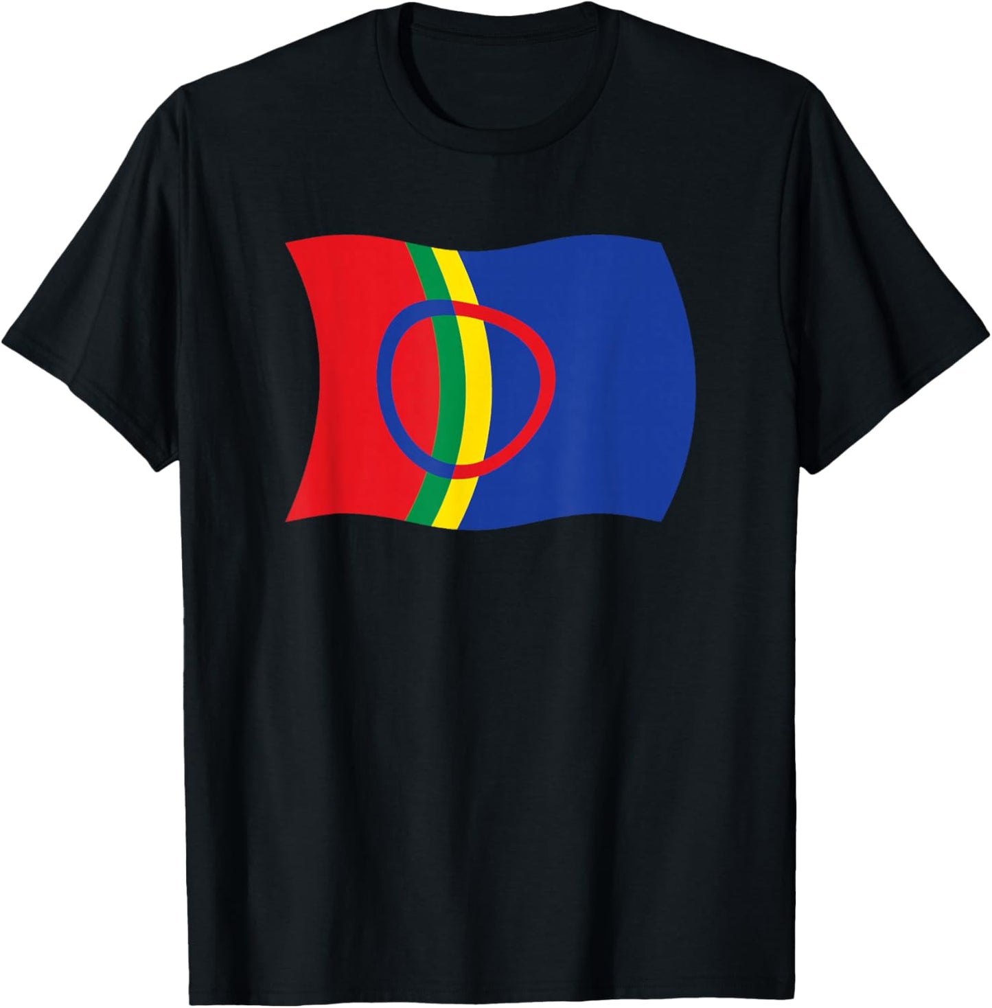 Gewellte Flagge der Sami Lappland Sapmi Norwegen T-Shirt - T-Shirt | Black