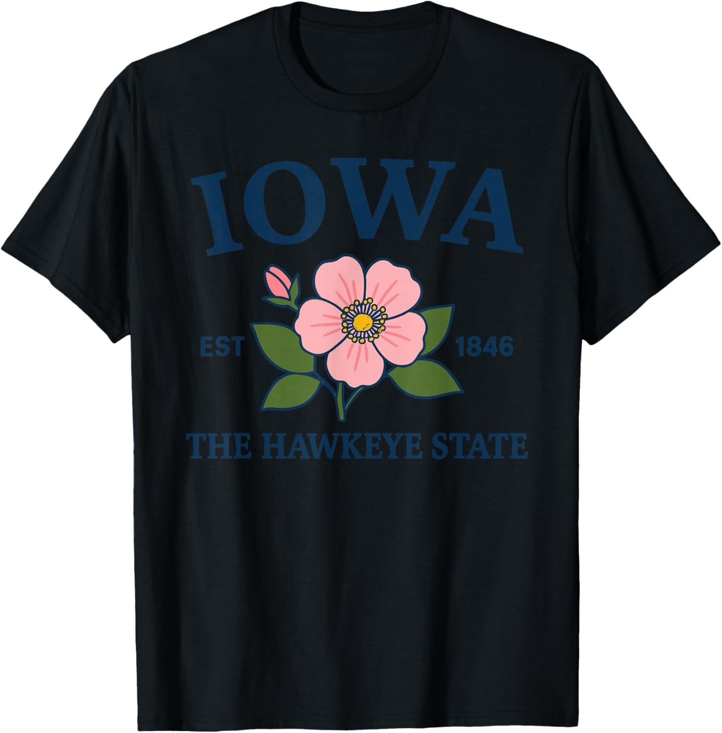 Iowa Flower T-Shirt - T-Shirt | Black