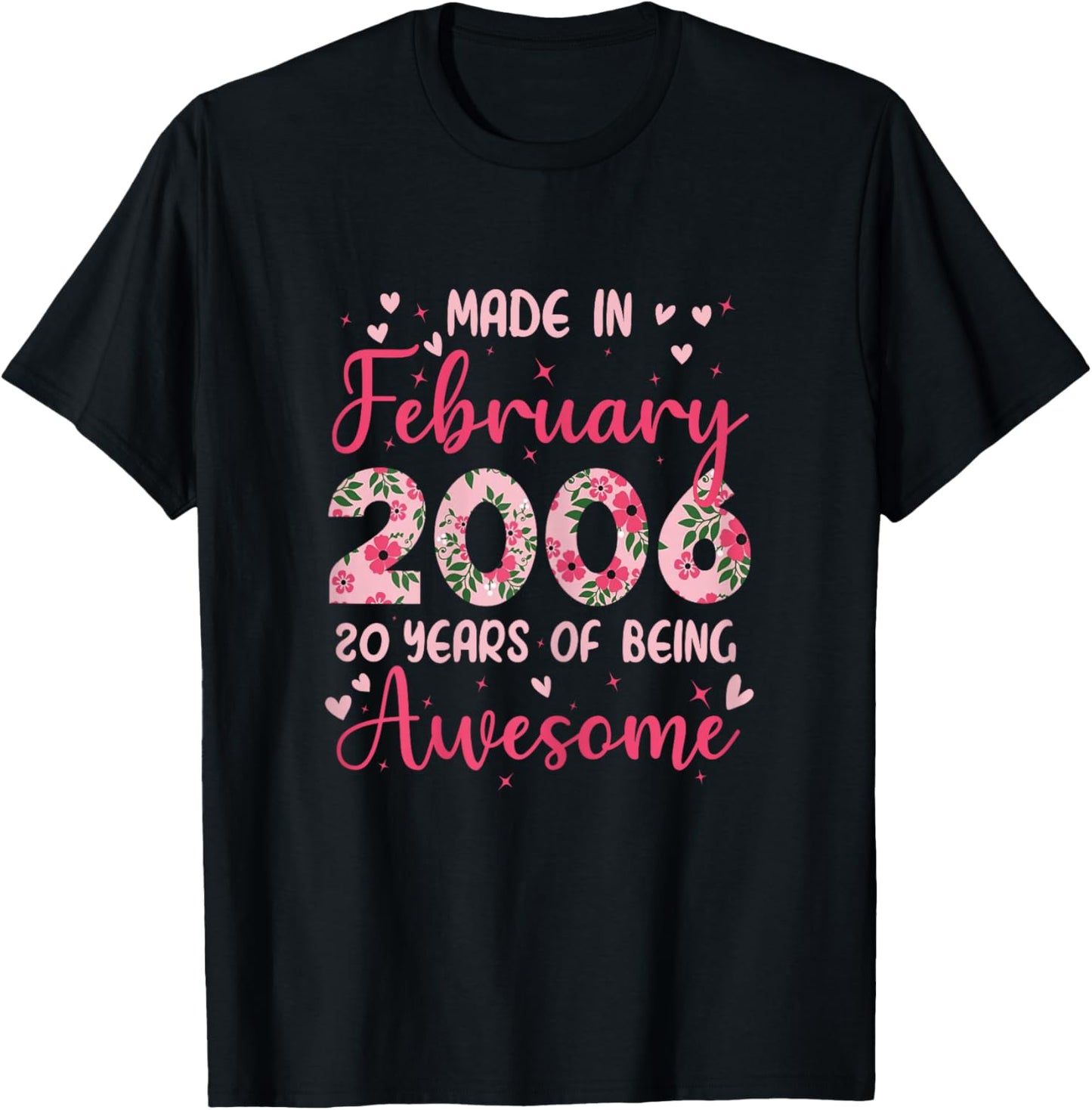 February 2006 Cool 20th Birthday Gift Girls T-Shirt - T-Shirt | Black