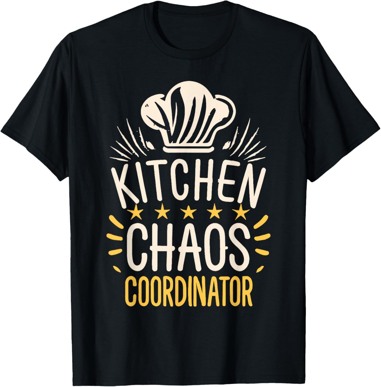 Kitchen Chaos Coordinator Funny Chef Humor T-Shirt - T-Shirt | Black