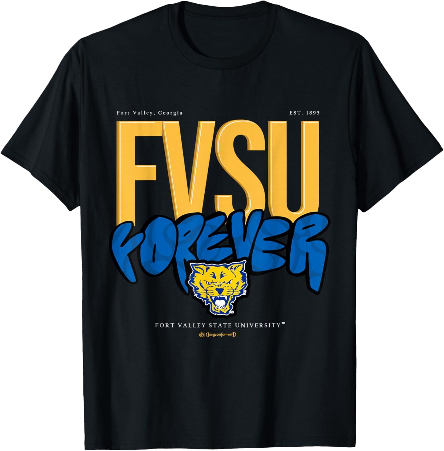 The Yard Essentials - Fort Valley State - FVSU Forever Blue T-Shirt - T-Shirt | Black