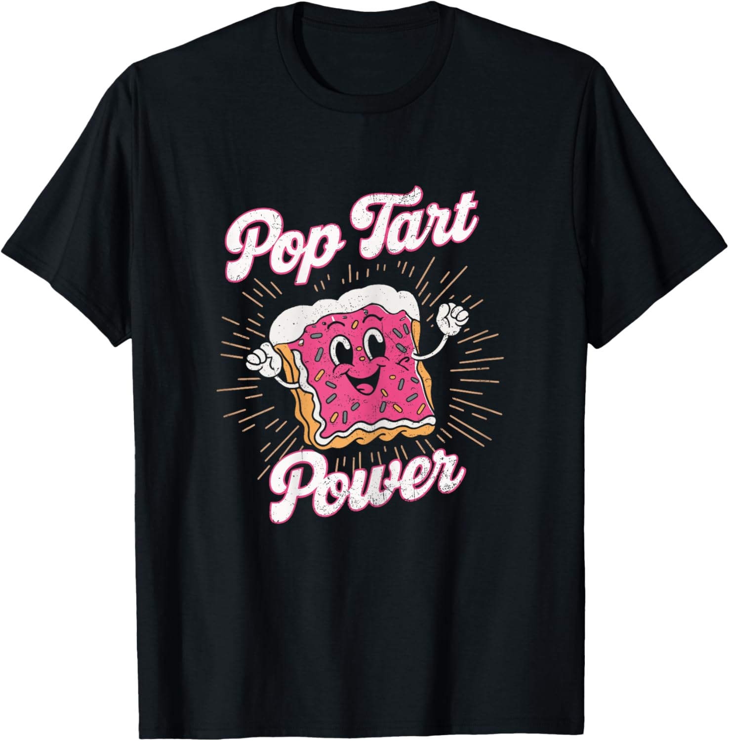 Pop Tart Power! Funny Gym Exercise Poptart Kawaii Grunge T-Shirt - T-Shirt | Black