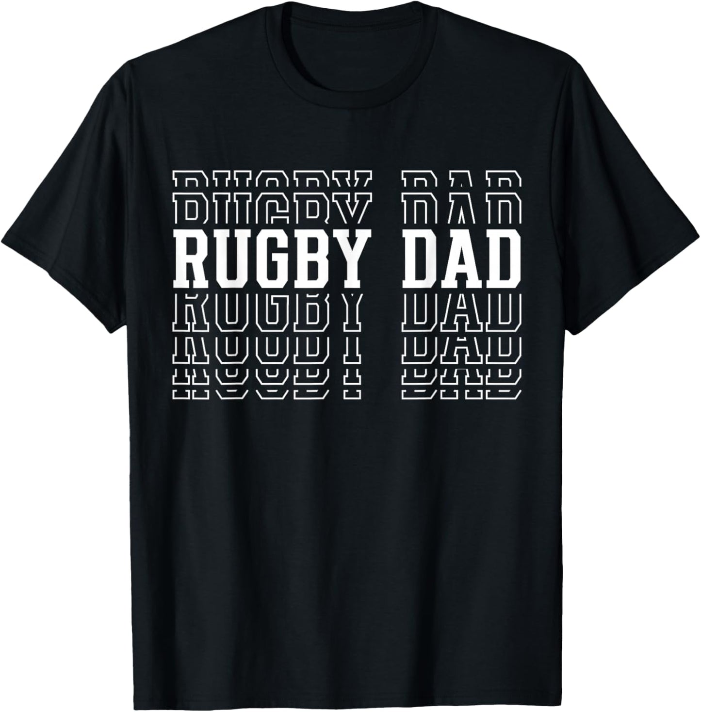 Rugby Dad Funny Layered Text Father Coach Player T-Shirt - T-Shirt | Black