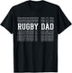 Rugby Dad Funny Layered Text Father Coach Player T-Shirt - T-Shirt | Black