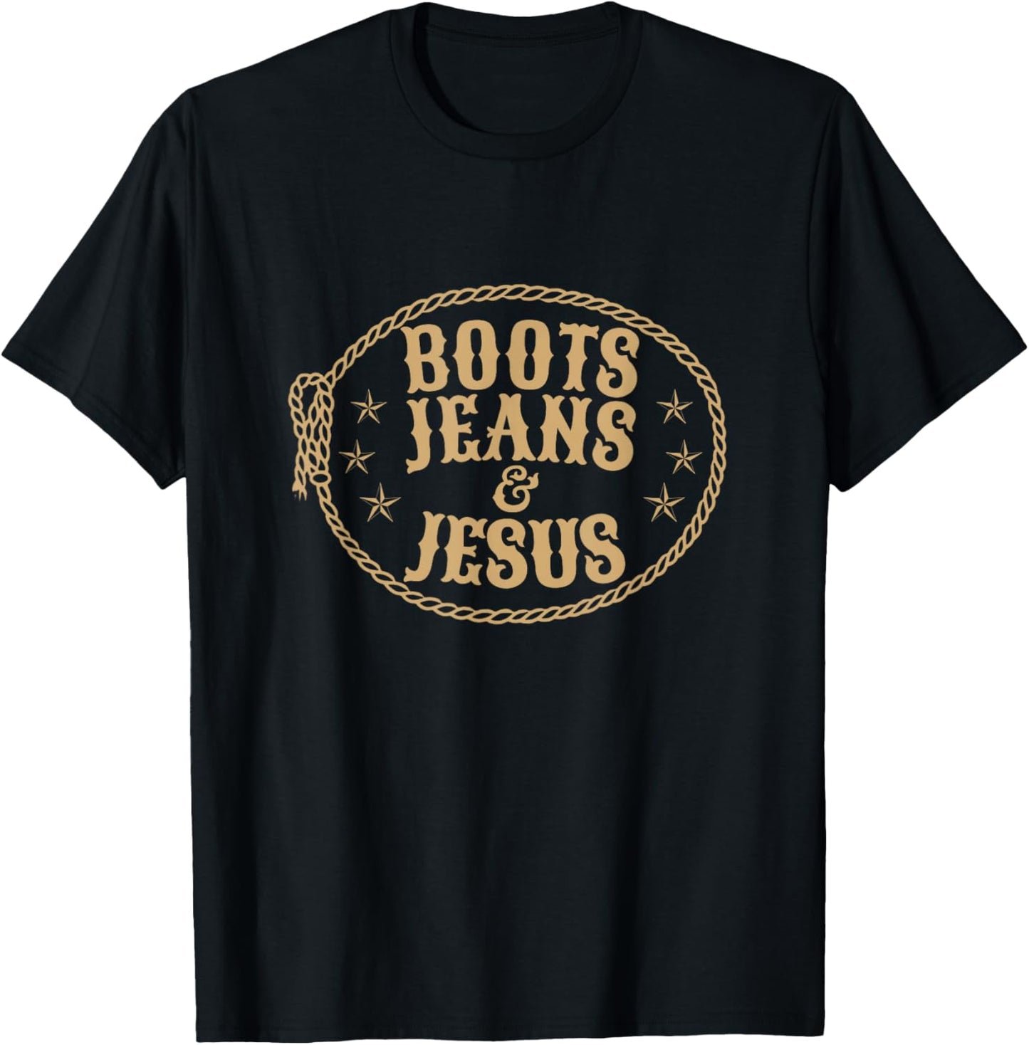 Cute Boots Jeans And Jesus Cowgirl Christian Country Western T-Shirt - T-Shirt | Black