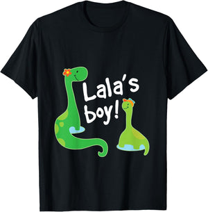 Kids Lala's Boy Grandson Dinosaur T-Shirt - T-Shirt | Black