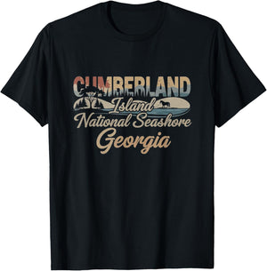 Retro Cumberland Island National Seashore Georgia Art T-Shirt - T-Shirt | Black