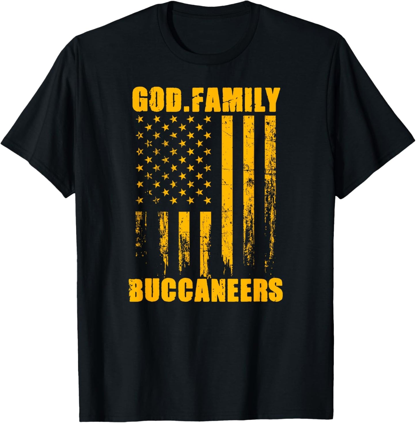 Kingston Buccaneers God. Family. Vintage USA Flag T-Shirt - T-Shirt | Black