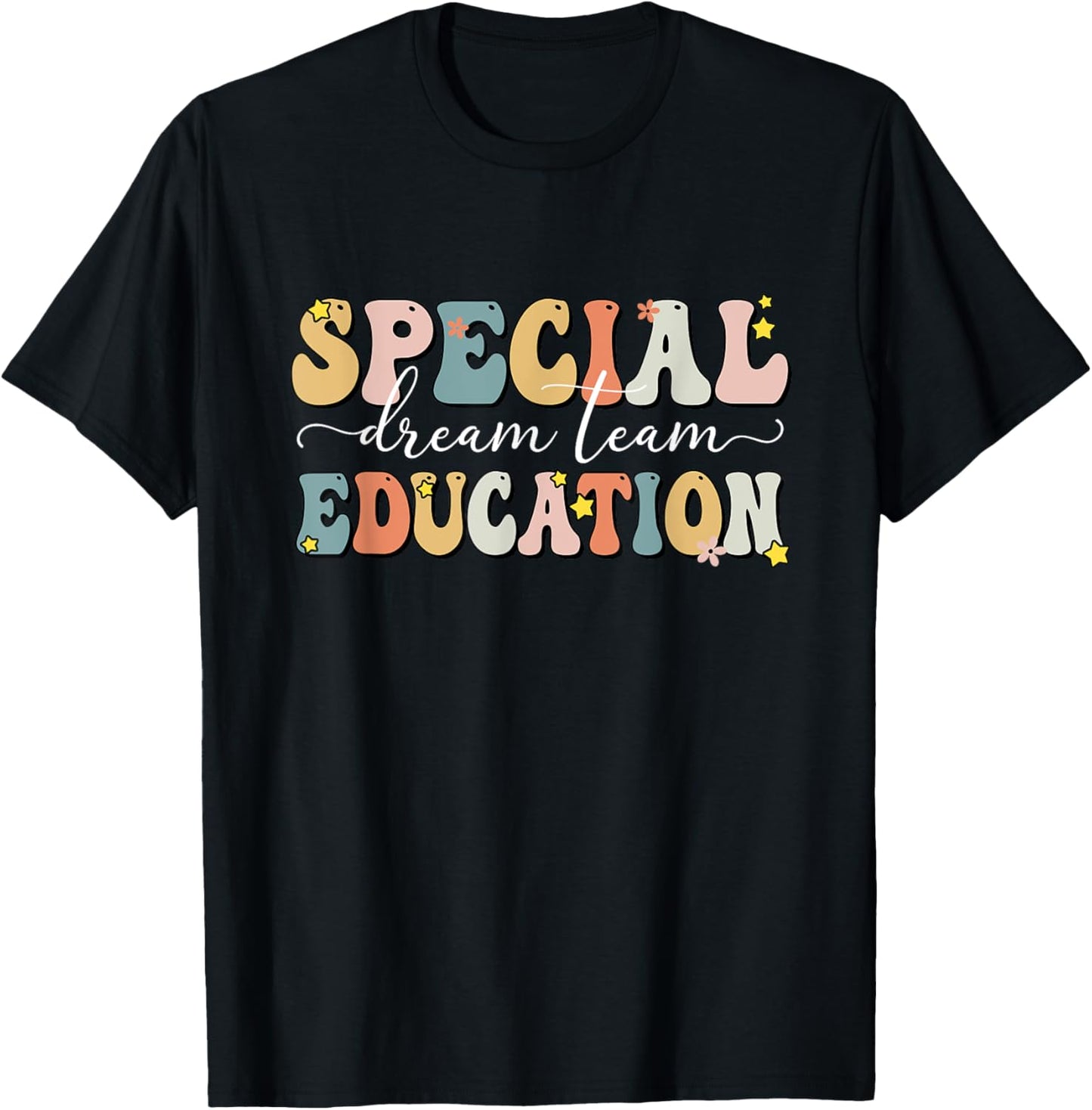 Retro Special Education Squad Groovy Dream Team SPED Teacher Men Women Kids T-Shirt - T-Shirt | Black