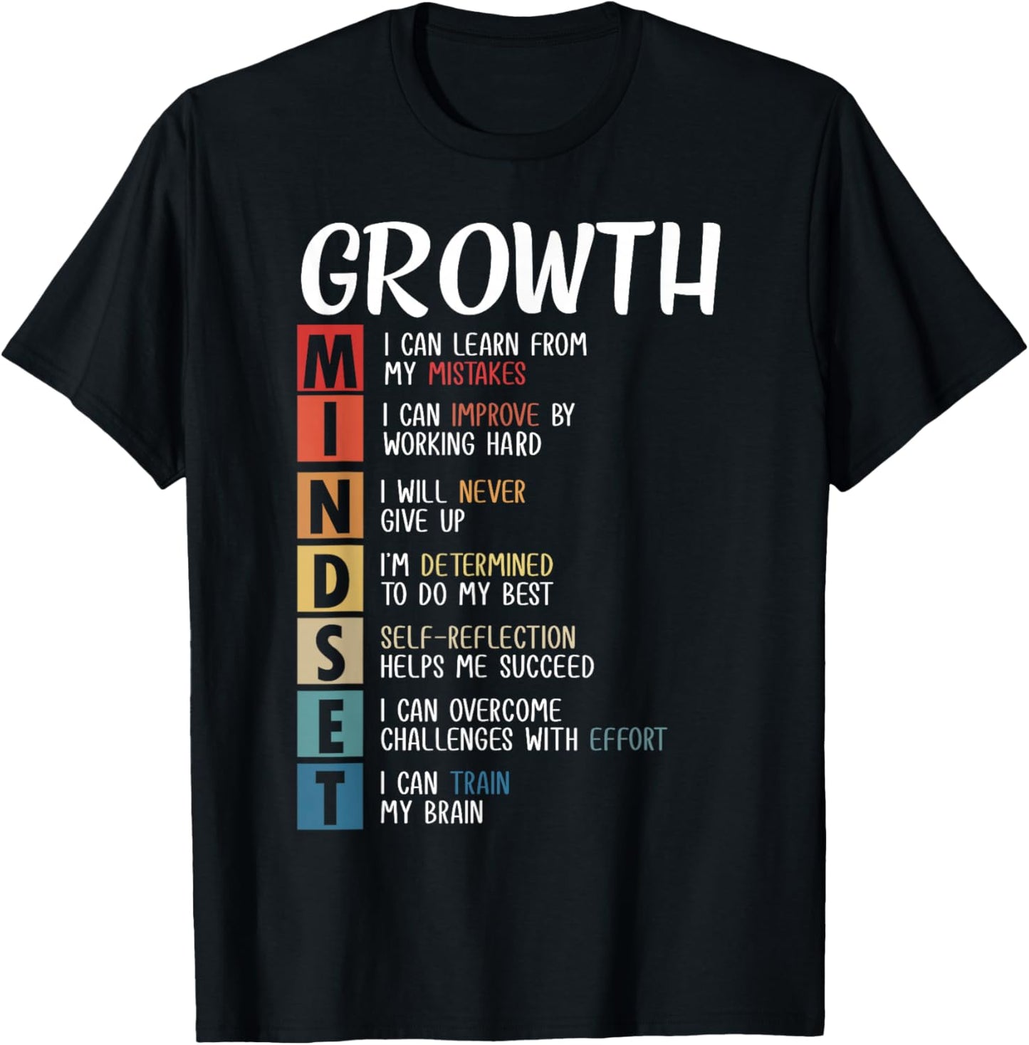 Growth Mindset Motivational Quote Classroom Teacher Women T-Shirt - T-Shirt | Black