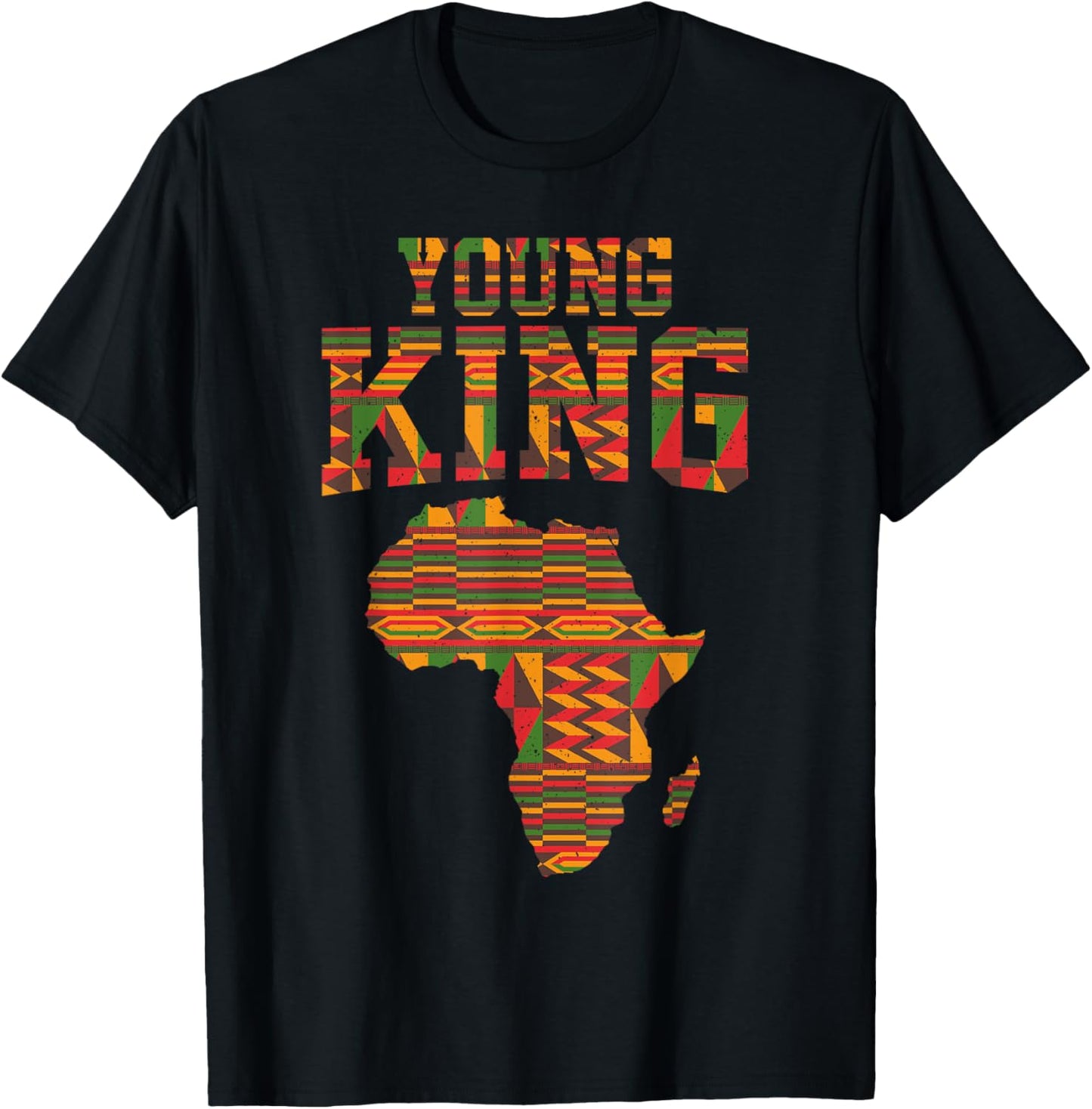 African King Art For Boys Toddlers African Print Kente Cloth T-Shirt - T-Shirt | Black