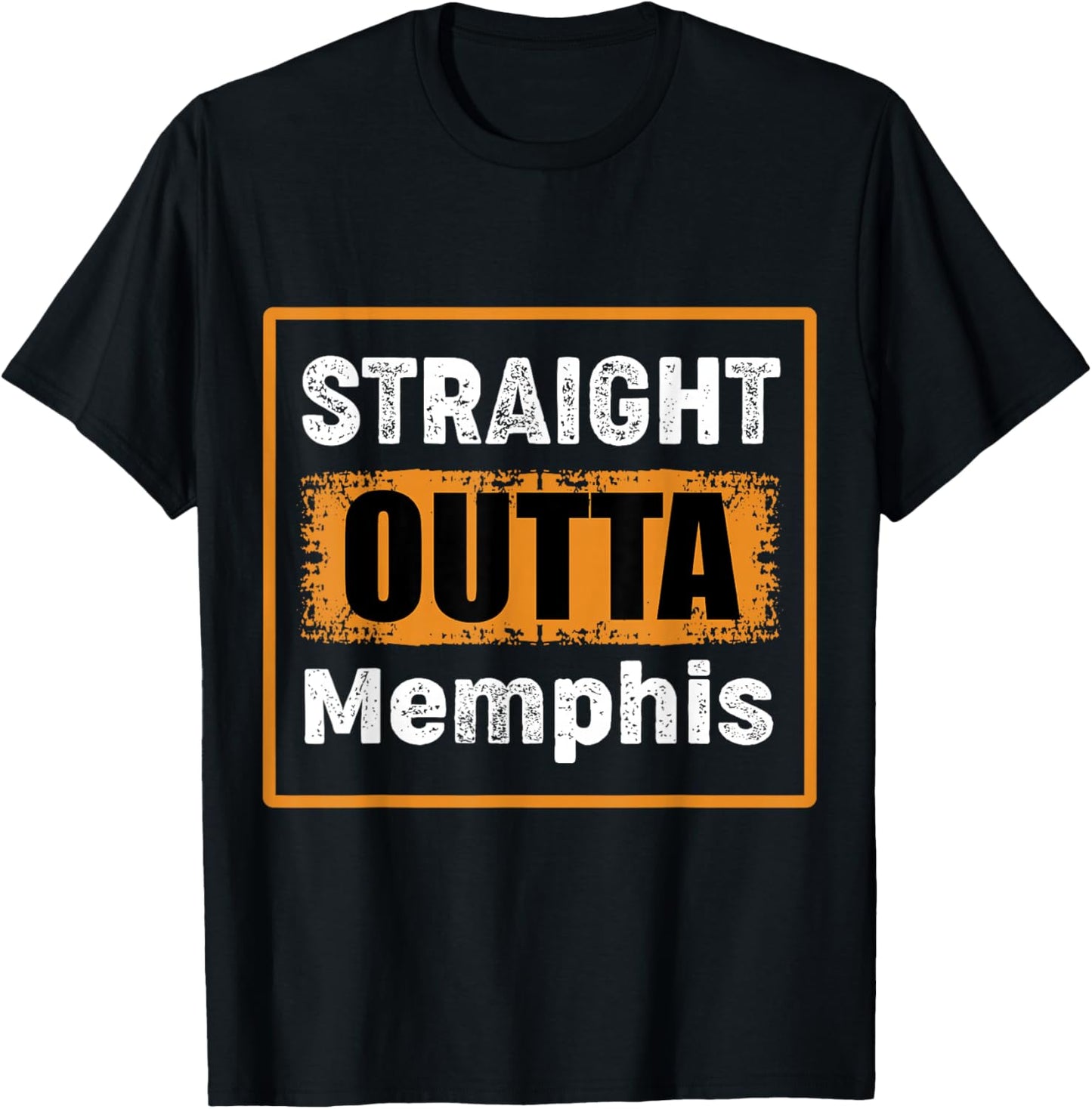 Straight Outta Memphis Tennessee USA Vieilli Vintage T-Shirt - T-Shirt | Black