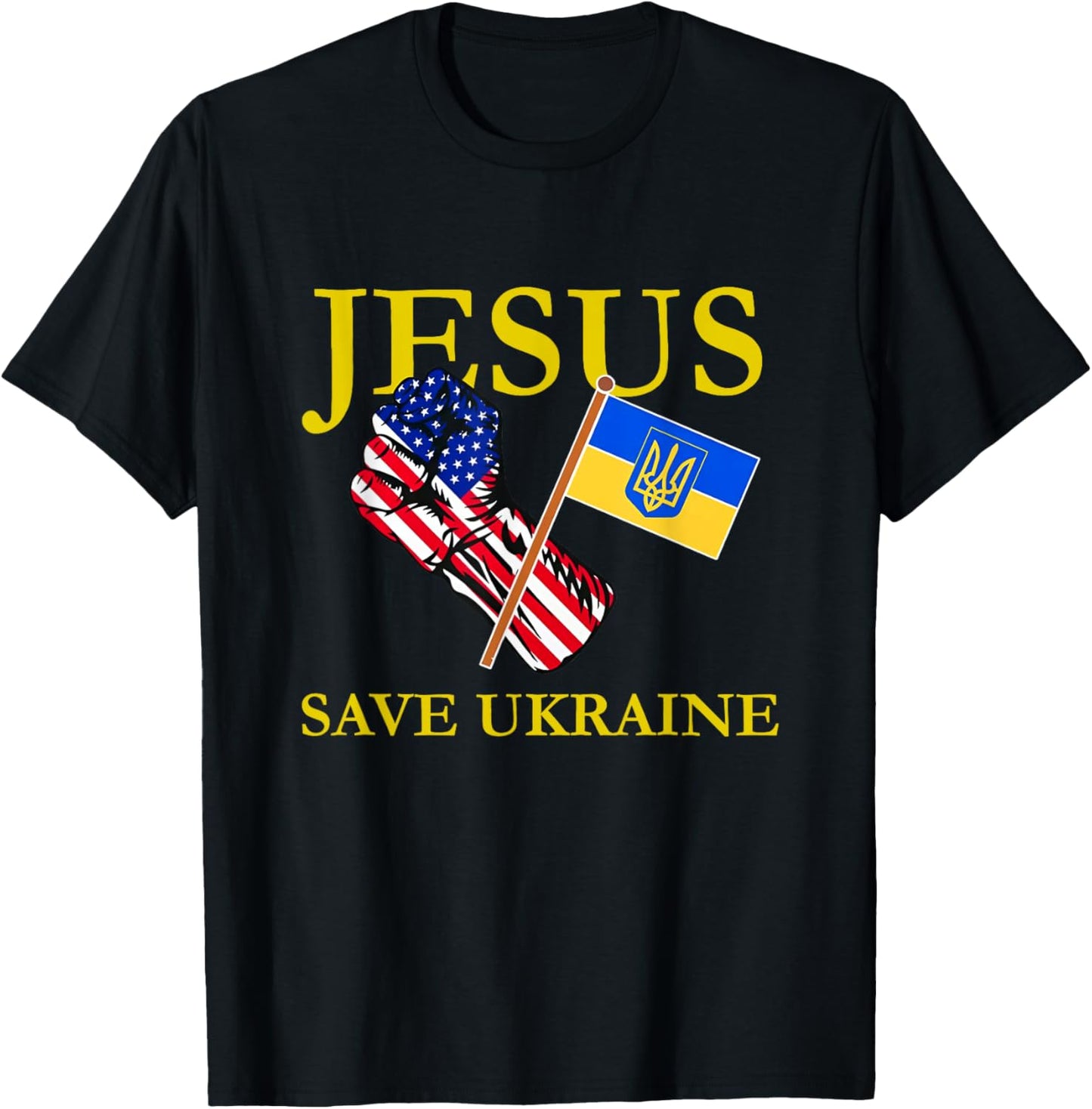 Jesus Save Ukraine Christian T-Shirt - T-Shirt | Black