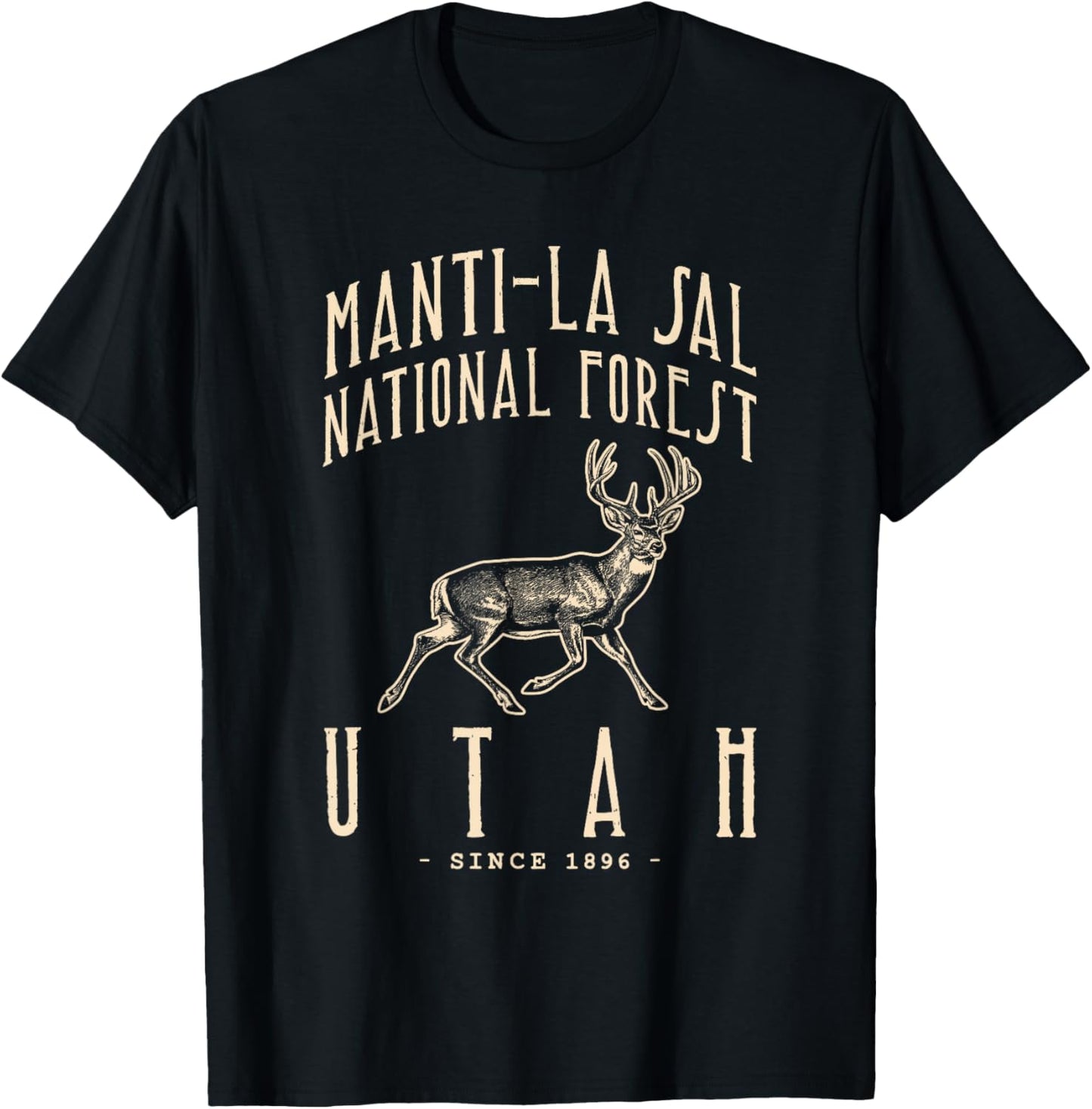 Manti-la Sal National Forest. Mule Deer Hunting in Utah T-Shirt - T-Shirt | Black