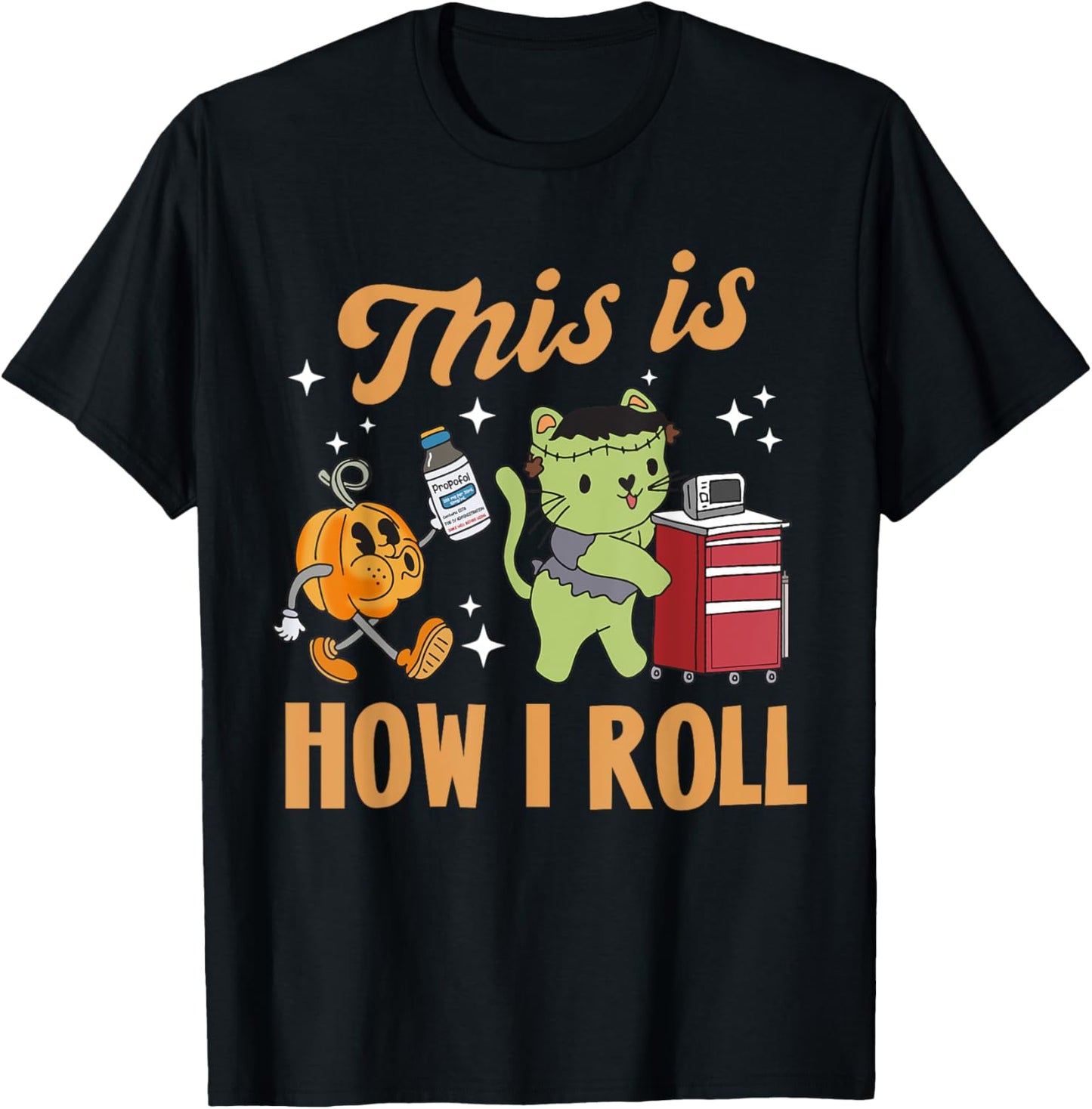 ICU Nurse Halloween Rapid Response Team RT Spooky Crash Cart T-Shirt - T-Shirt | Black
