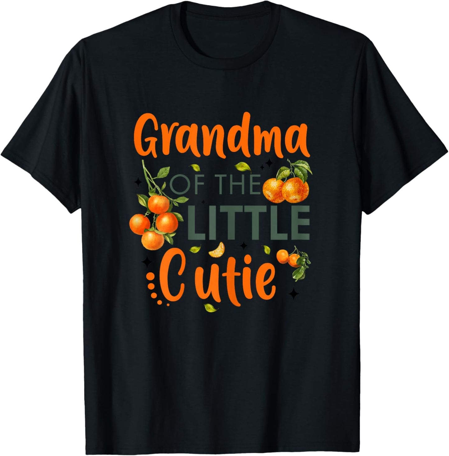 Grandma Of The Little Cutie Orange 1st Birthday Party T-Shirt - T-Shirt | Black