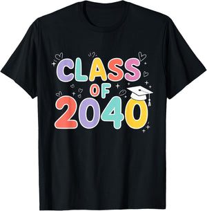 Class of 2040 Grow with Me First Day of School Graduation T-Shirt - T-Shirt | Black