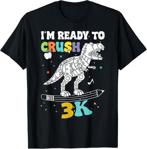 3k I'm Ready to Crush Kids Boys Girls First Day Of School T-Shirt - T-Shirt | Black