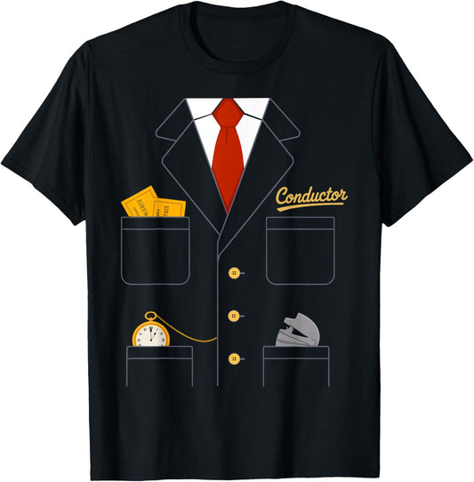 Train Conductor Costume Halloween T-Shirt - T-Shirt | Black