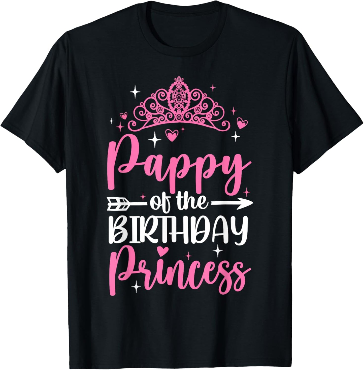 Pappy Of The Birthday Princess Bday Girl Kid Cute Family T-Shirt - T-Shirt | Black