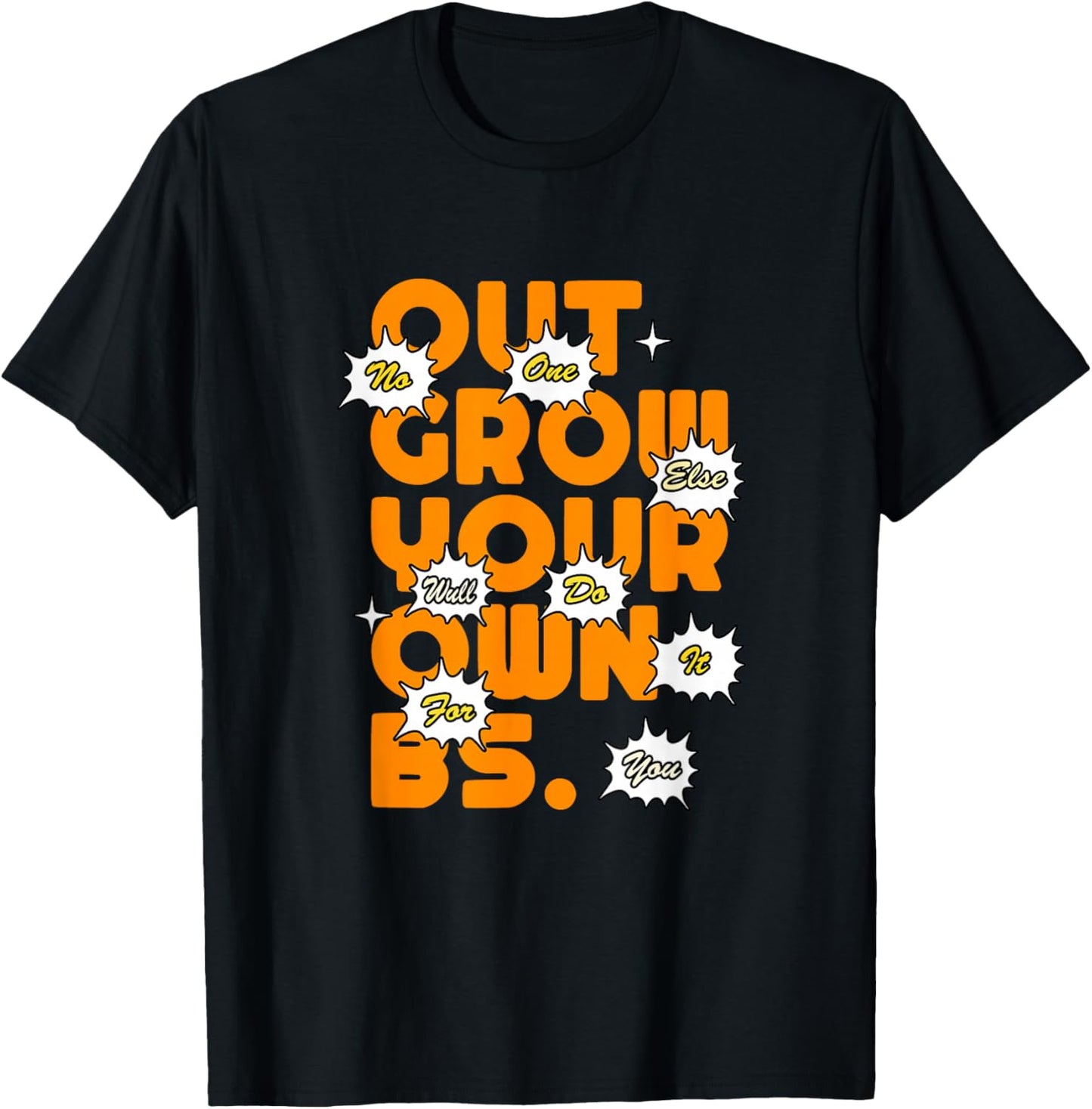 Orange Color Growth Orange Graphic T-Shirt - T-Shirt | Black