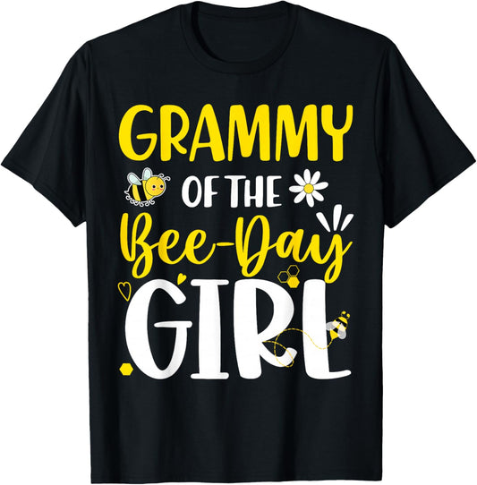 Grammy of The Bee Day Girl Birthday Party Family Matching T-Shirt - T-Shirt | Black
