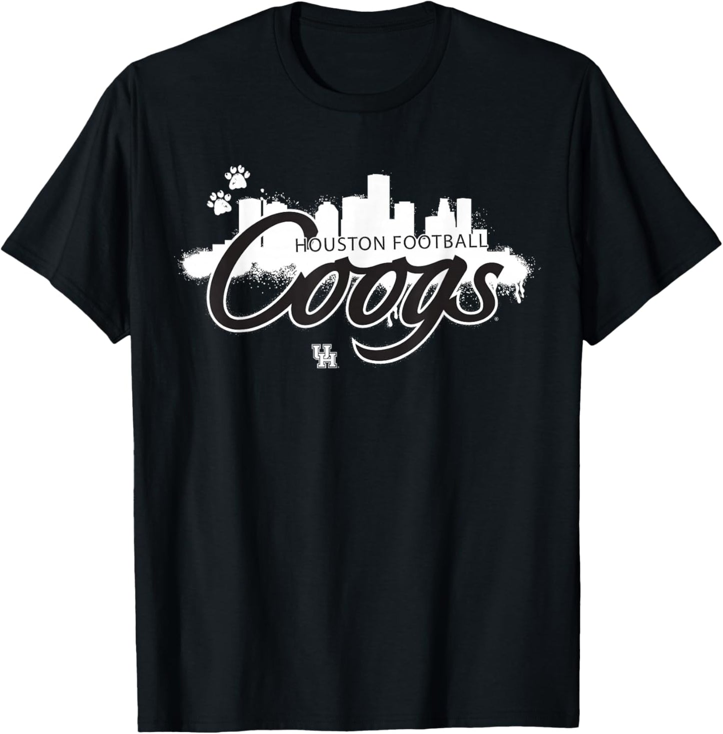 University of Houston Black Out Skyline | Houston Cougars T-Shirt - T-Shirt | Black