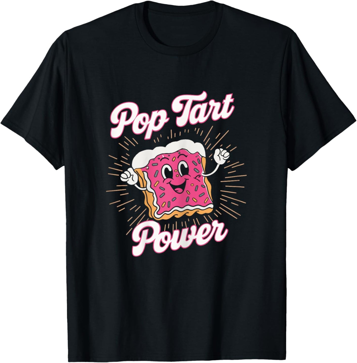 Pop Tart Power! Funny Gym Exercise Poptart Kawaii T-Shirt - T-Shirt | Black