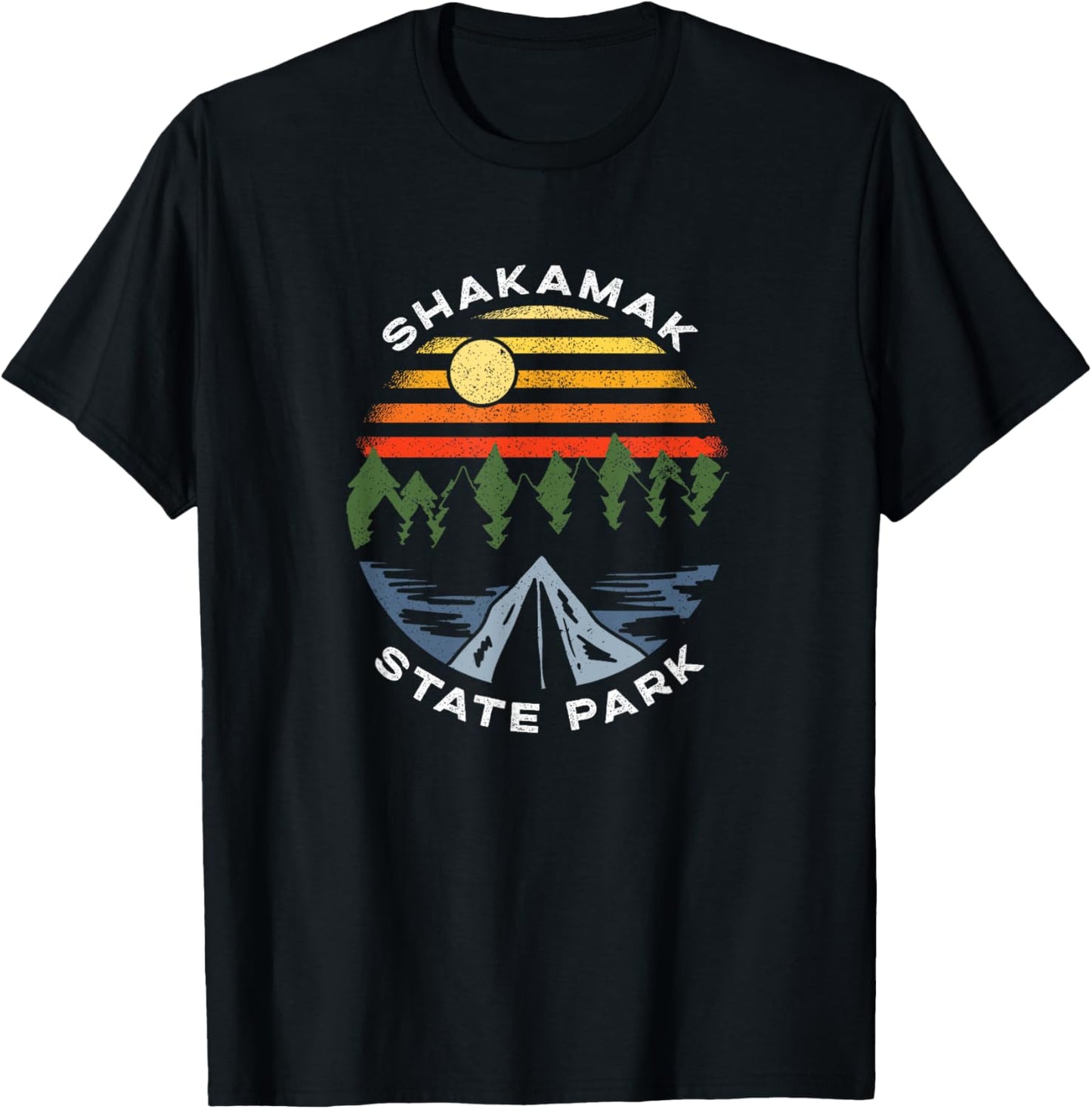 Shakamak State Park Indiana Forest Camping Vacation T-Shirt - T-Shirt | Black