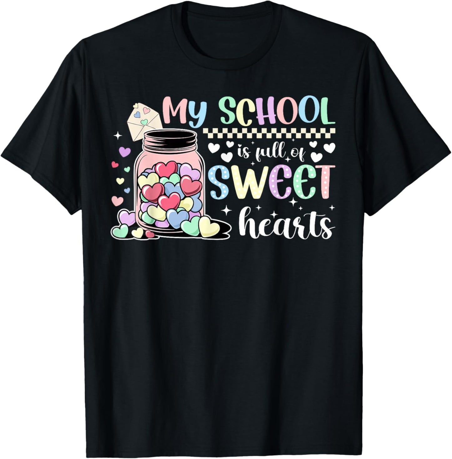My School Valentine School Secretary Valentines Day T-Shirt - T-Shirt | Black