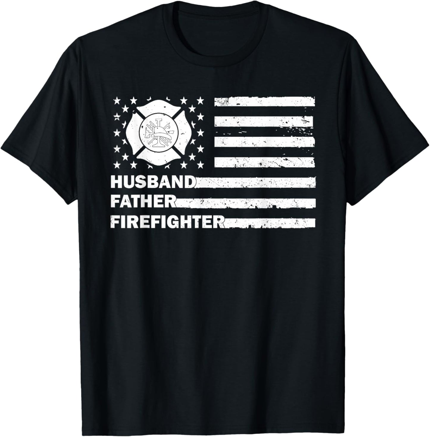 Firefighter Art For Husband Men Dad Firefighting Firefighter T-Shirt - T-Shirt | Black