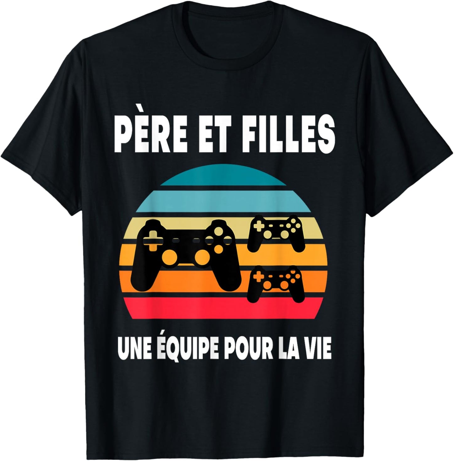père et Filles Papa Gamer fête des pères Gaming Jeux vidéo T-Shirt - T-Shirt | Black