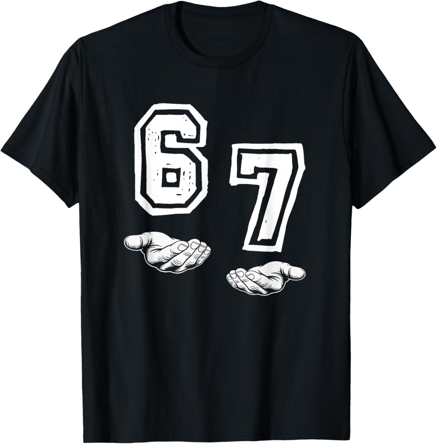 Six Seven 67 Meme Funny Gen Alpha Brain Red T-Shirt - T-Shirt | Black