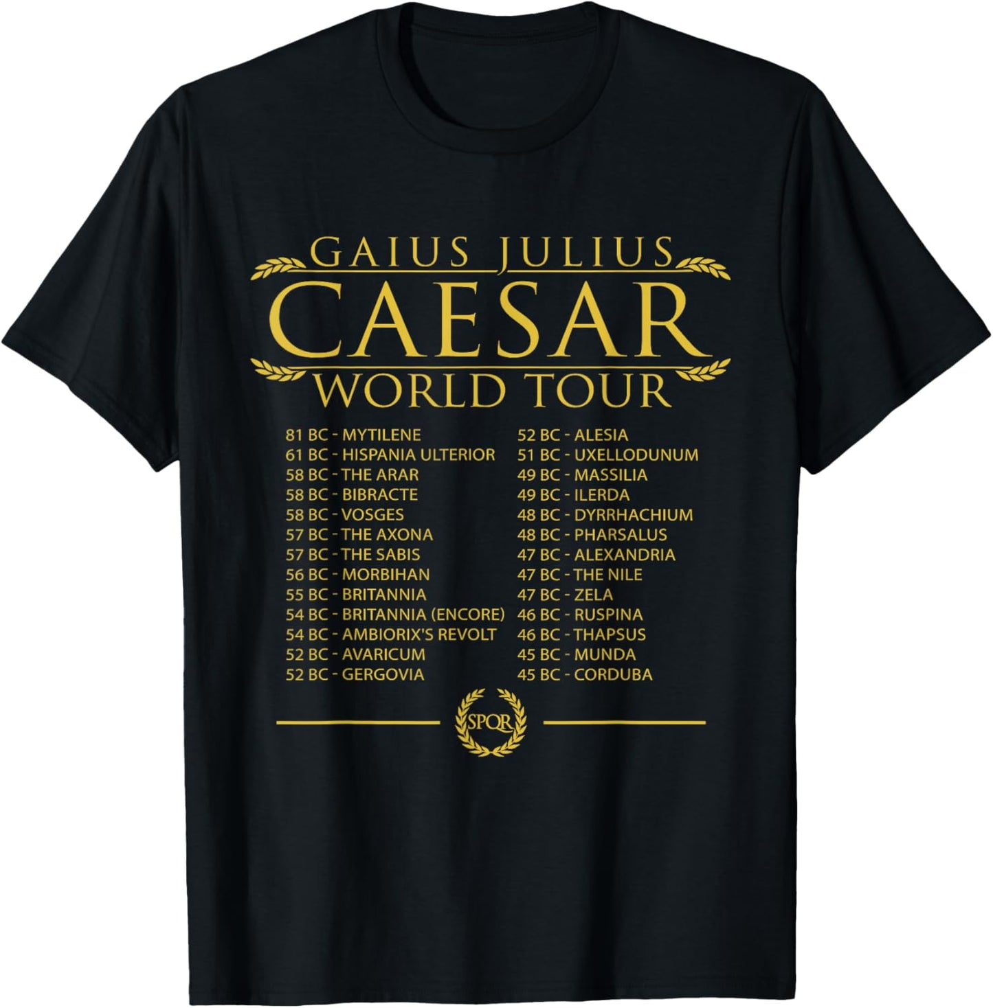 Julius Caesar World Tour Funny Roman History T-Shirt - T-Shirt | Black