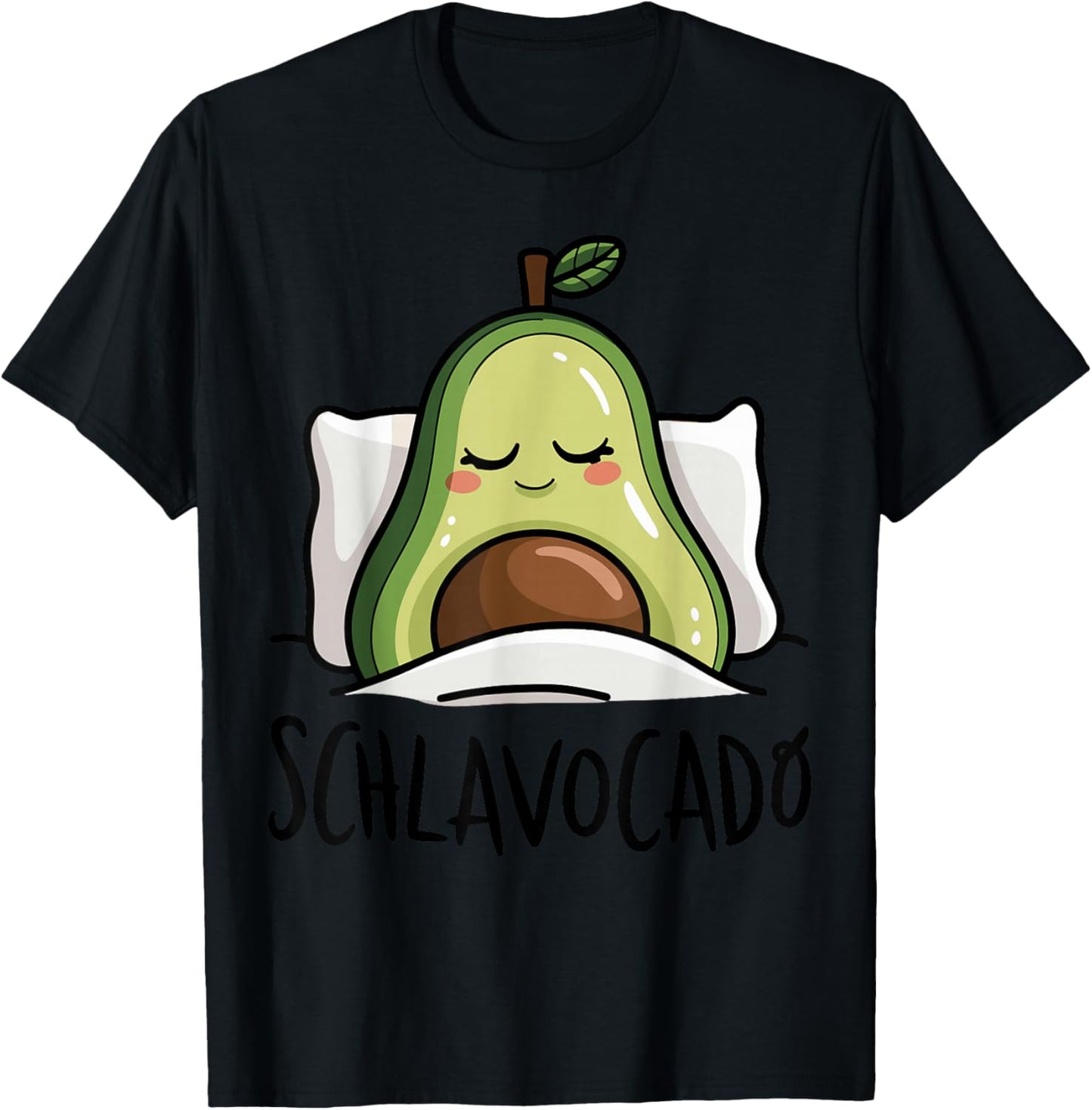Schlavocado Official Sleep Shirt Pyjamas Sleep Avocado , gray, S T-Shirt - T-Shirt | Black