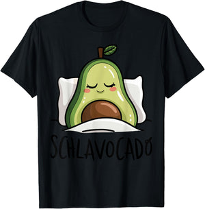Schlavocado Official Sleep Shirt Pyjamas Sleep Avocado , gray, S T-Shirt - T-Shirt | Black