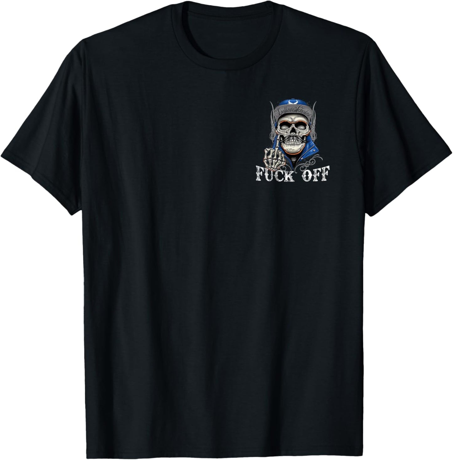 (2 Sides) Don't Like Me Fuck Off Problem Solved Skull T-Shirt - T-Shirt | Black