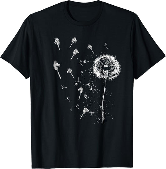 Funny Hobby Horsing Cute Hobby Horse Dandelion for Girls T-Shirt - T-Shirt | Black