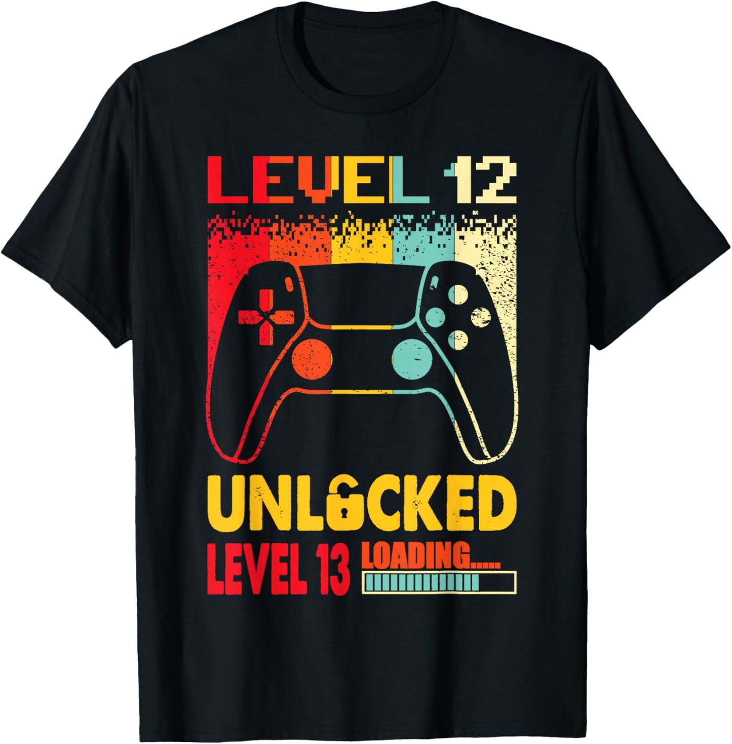 Level 12 Unlocked Level 13 Loading 12 Years Old 12 Birthday T-Shirt - T-Shirt | Black