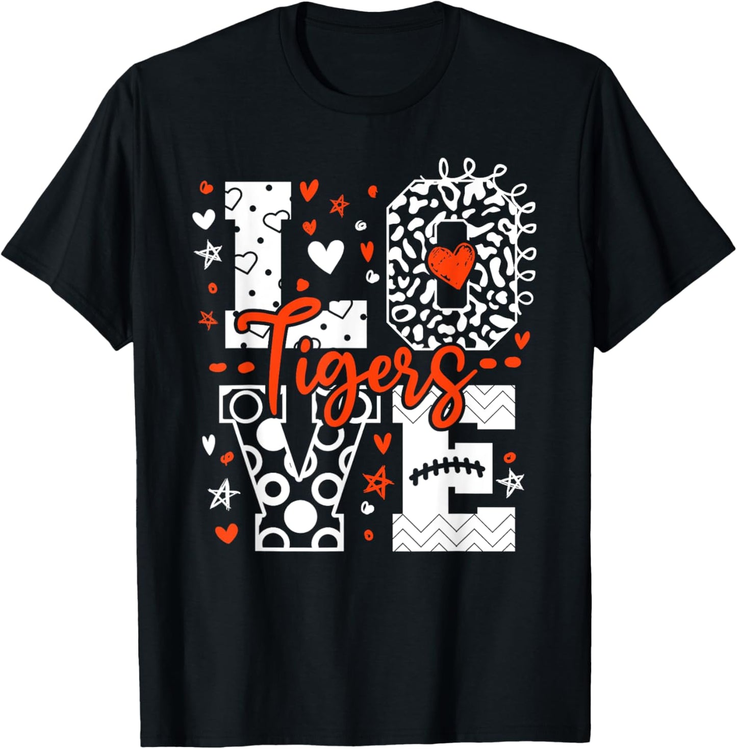 Vintage Love Tigers School Sports Name Women Kids T-Shirt - T-Shirt | Black