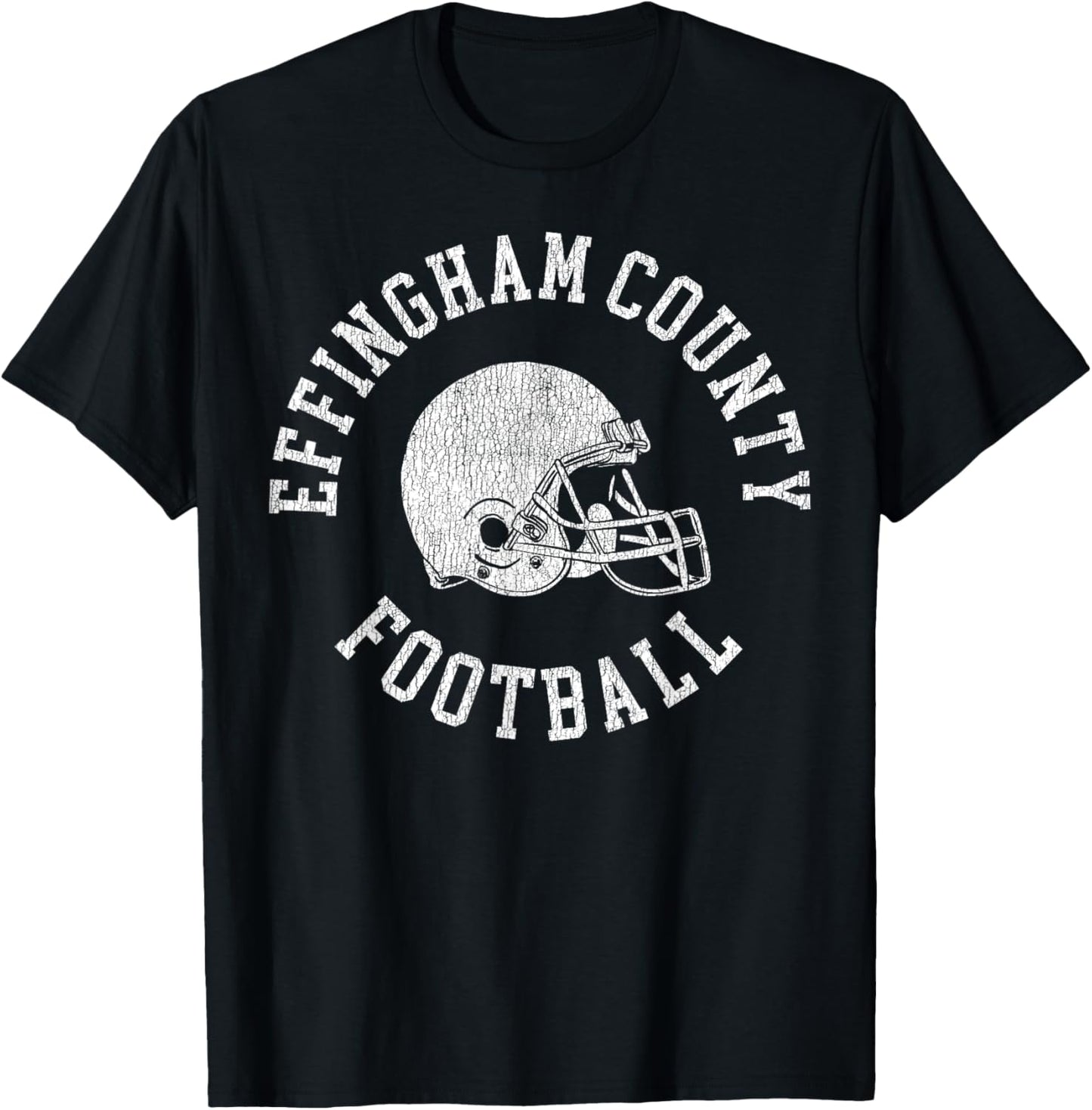 Effingham County Football Throwback Football Helmet Retro T-Shirt - T-Shirt | Black