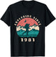 Exploring Since 1981 - Vintage Birthday Hiking Travel Lover T-Shirt - T-Shirt | Black