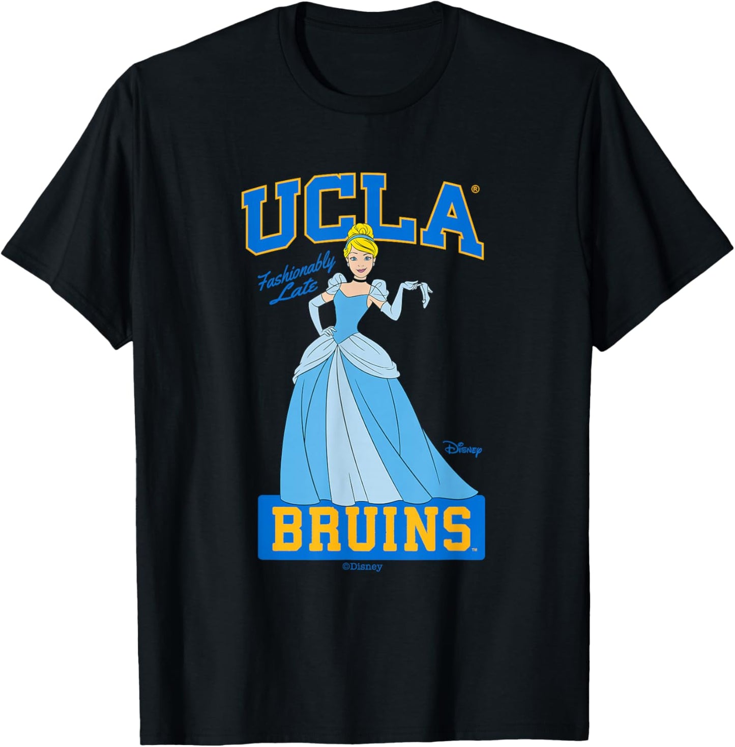 UCLA Bruins Cinderella Fashionably Late Dark Gray T-Shirt - T-Shirt | Black