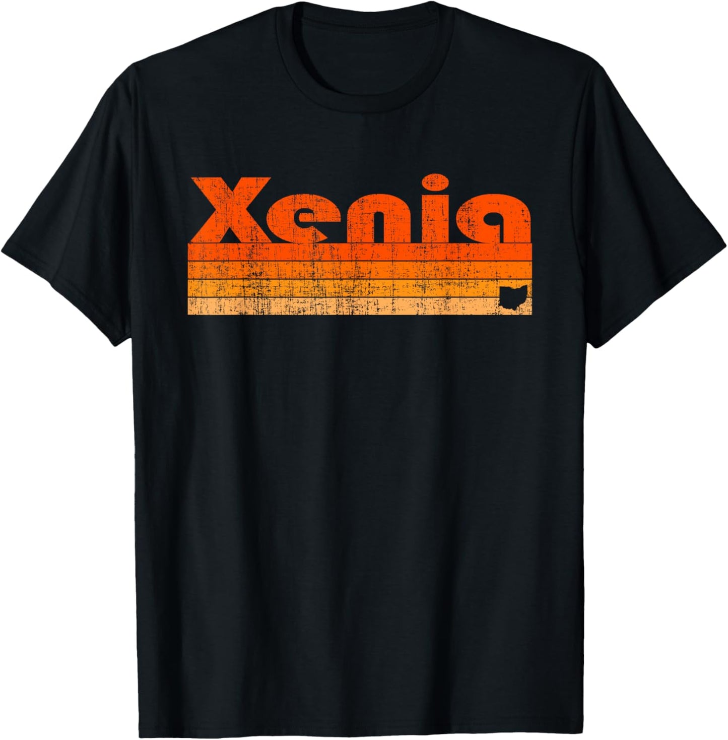 Xenia, Ohio Retro 80s Style T-Shirt - T-Shirt | Black