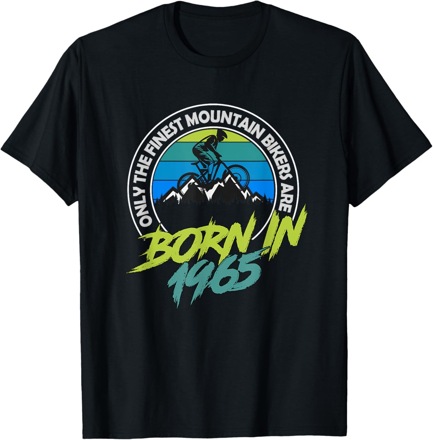 60 Year Old MTB Born in 1964 60th Birthday Mountain Biker T-Shirt - T-Shirt | Black