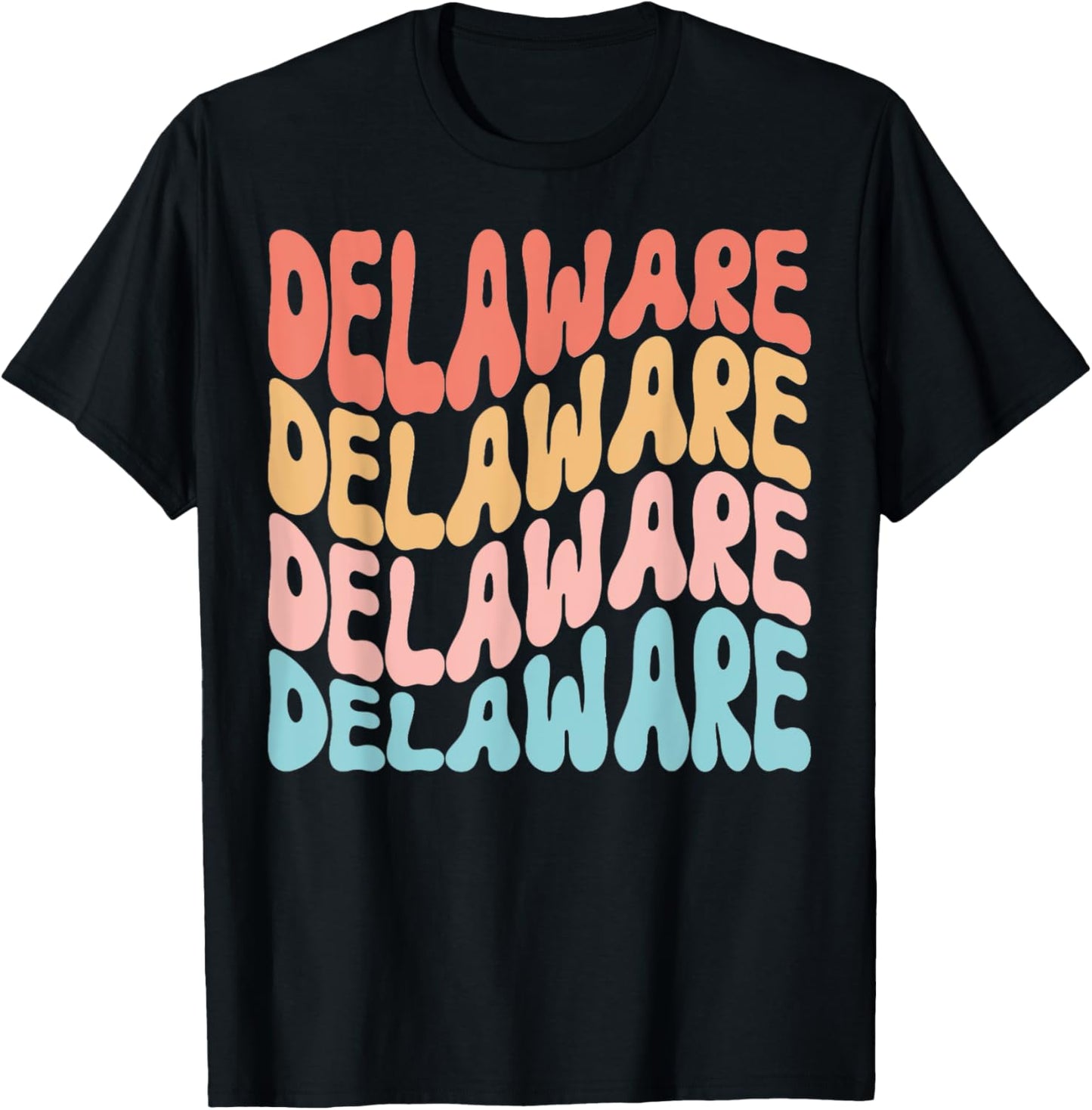 Funny Cute Retro Graphic Men Women & Kids Delaware T-Shirt - T-Shirt | Black