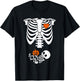Skeleton Pregnancy Halloween with Baby Pumpkin T-Shirt - T-Shirt | Black